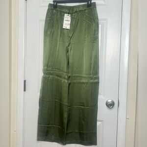 Zara Satin Green Trousers
